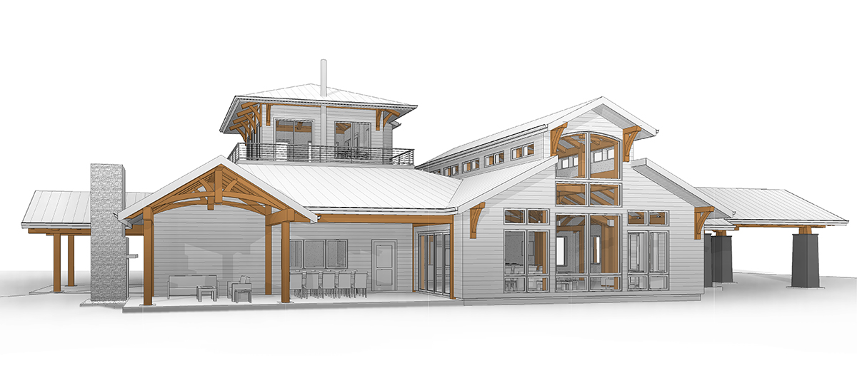 New Energy Works Oregon Timber Frame Home Rendering