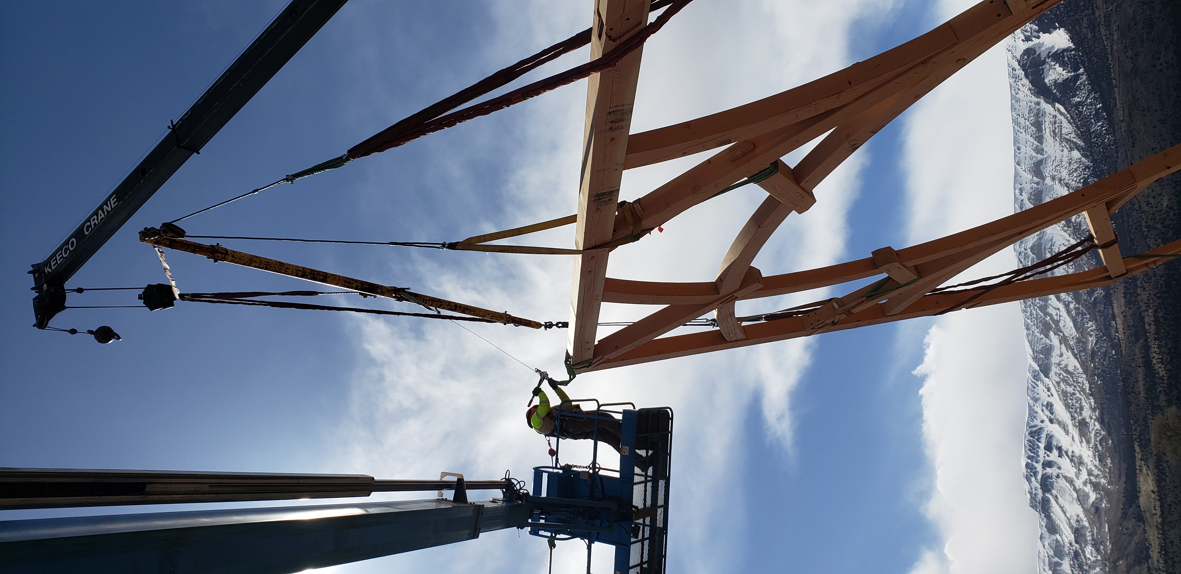 New Energy Works Timber Frame Horse Barn at Wild Horse Ranch