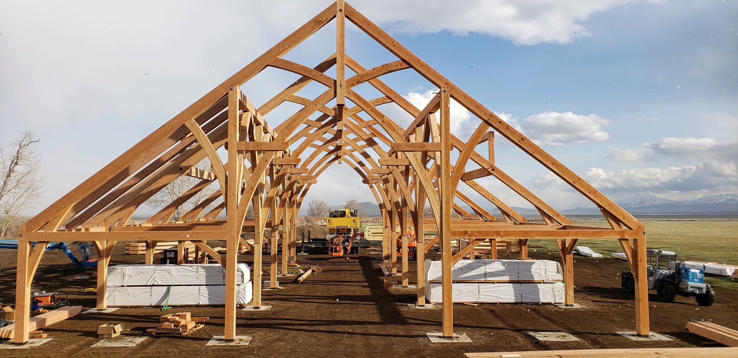 New Energy Works Timber Frame Horse Barn at Wild Horse Ranch