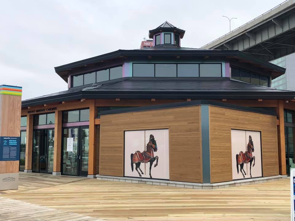 Timber Frame Carousel with New Energy Works and The Buffalo Heritage Carousel,Inc.