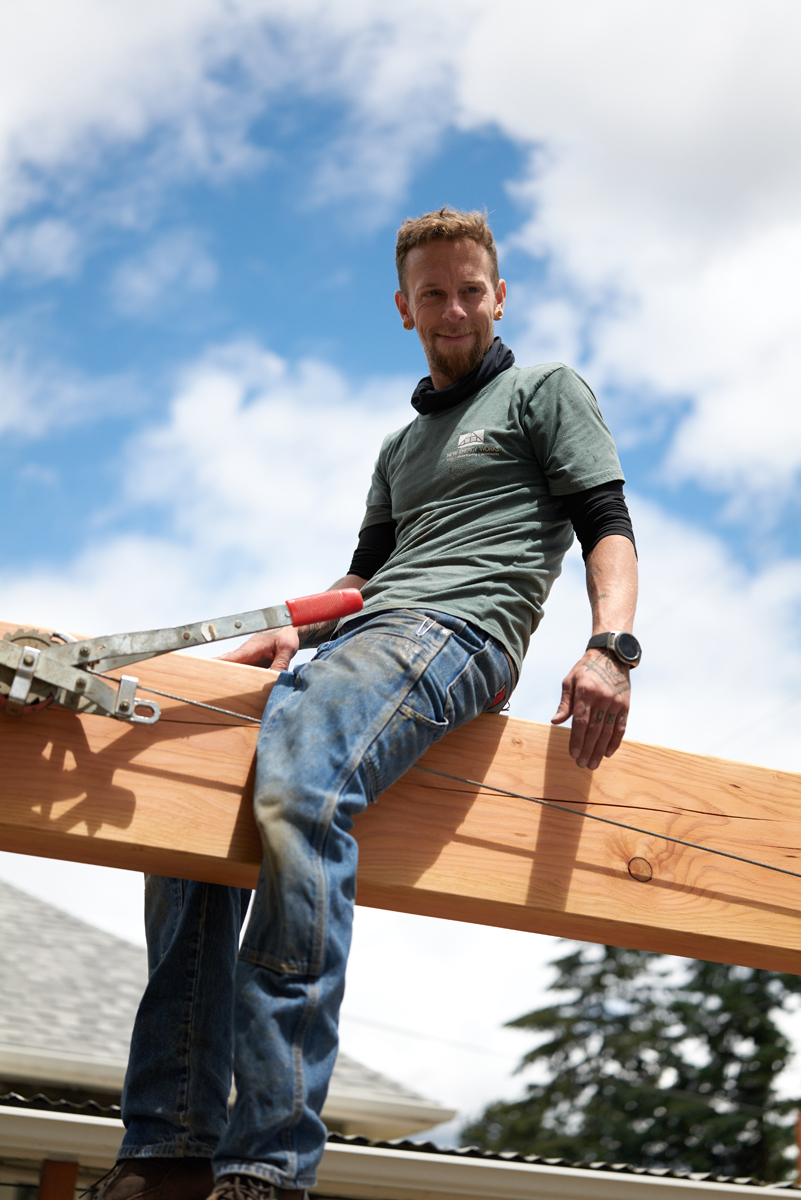 Timber Frame Pavilion Portland Oregon—Community Raising—New Energy Works