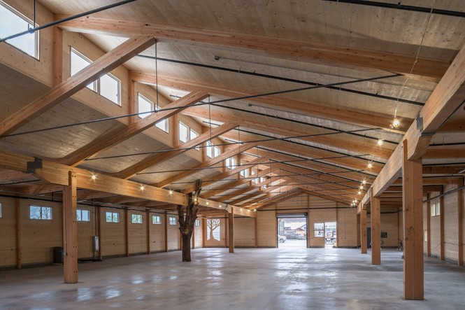 This is the woodworking half of our CLT building before mechanicals and equipment have been loaded.