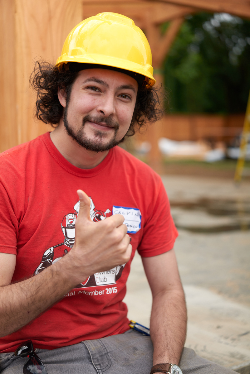 Timber Frame Pavilion Portland Oregon—Community Raising—New Energy Works
