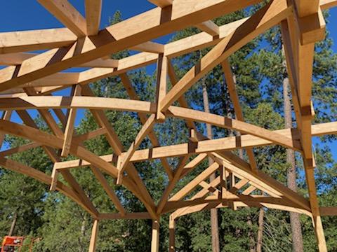 Timber Frame Raising in Yosemite by New Energ Works
