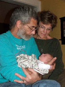 Drake, Nancy, and baby Max, older cousin to Drake’s newest grandchild, Charlotte Lee.