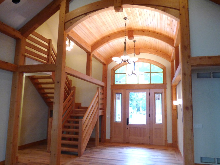 All the joinery of these custom crafted stairs were cut on the CNC machine.