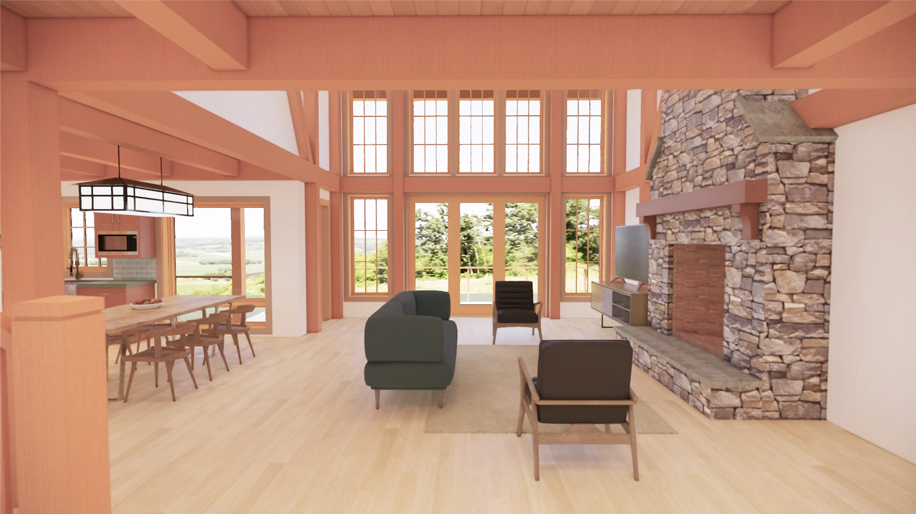 Loft Area of New Energy Works Timberframers Design