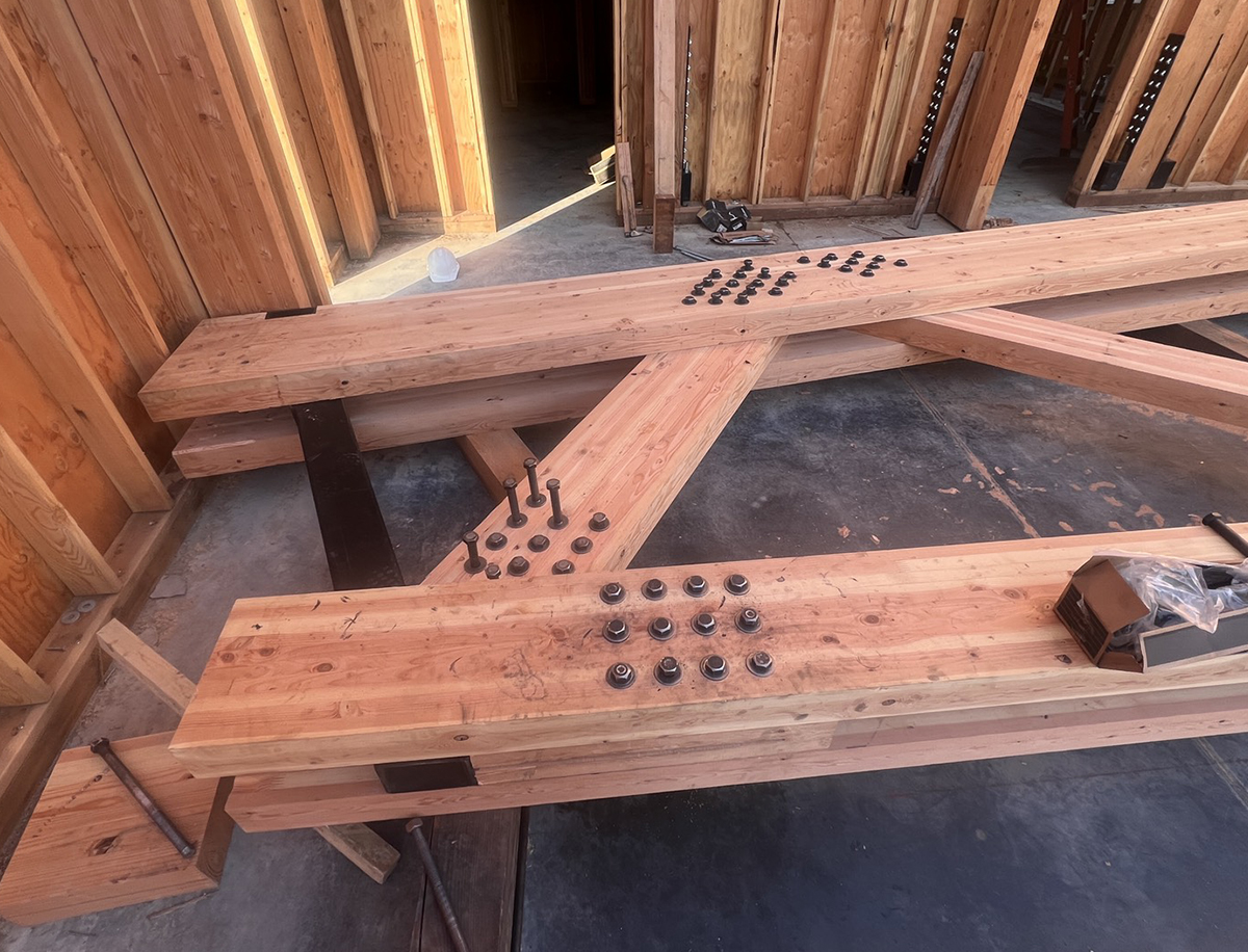 New Energy Works glulam trusses for NEWBeamery in McMinnville, Oregon