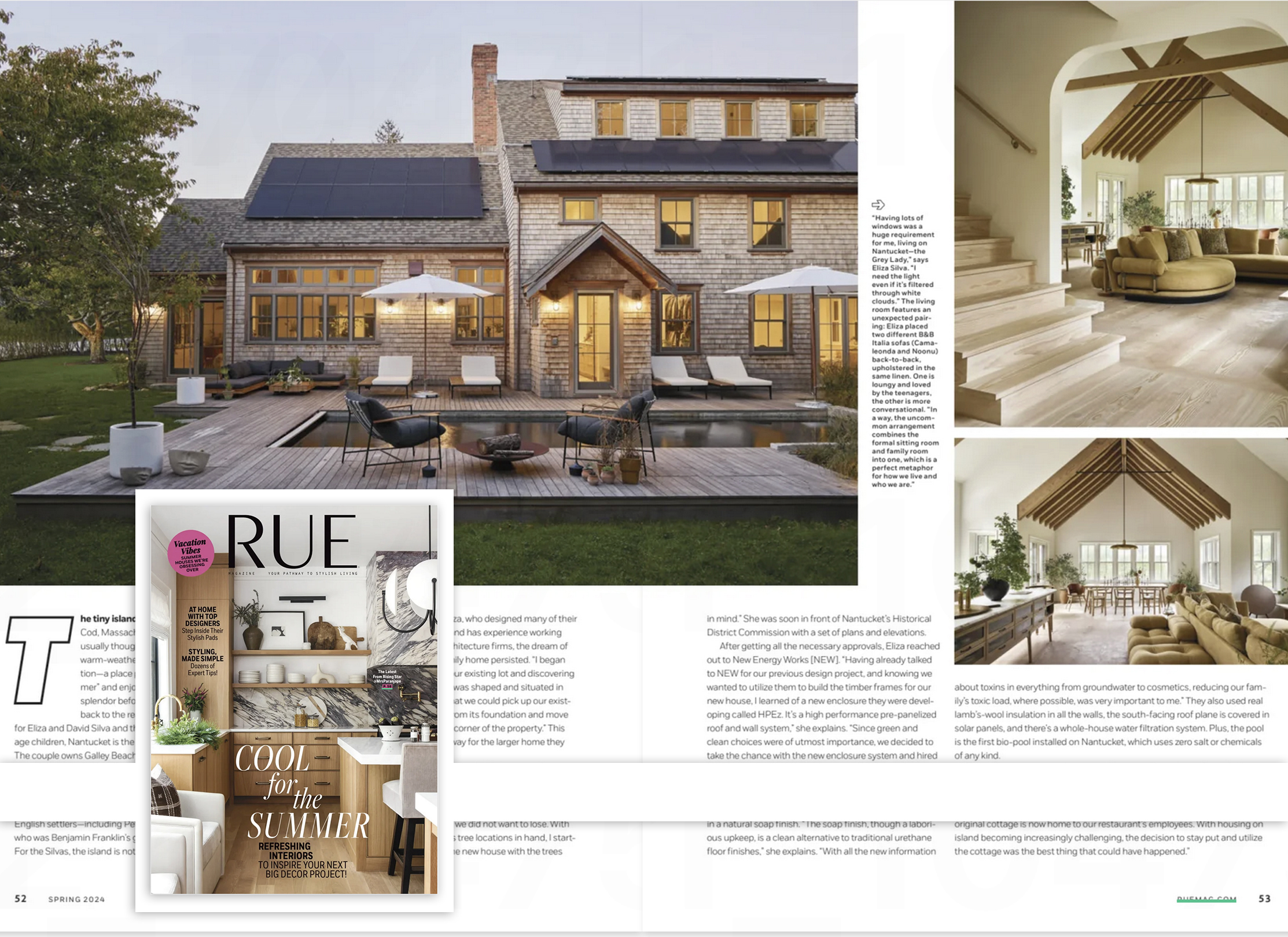 New Energy Works in Rue Magazine -- Summer 2024, Naturally Nantucket