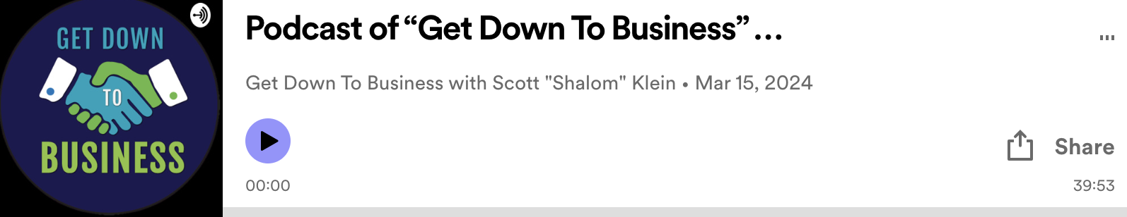 Get Down to Business with Scott "Shalom" Klein: Jonathan Orpin