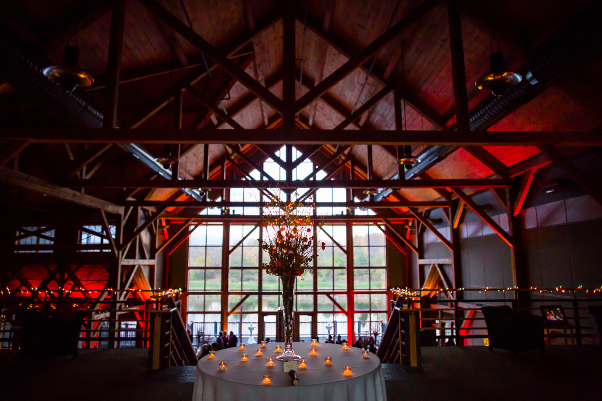 Reception ready, The Lodge at the William Noah Allyn (Welch Allyn) Conference Center. Photo c Mary Buttoph.