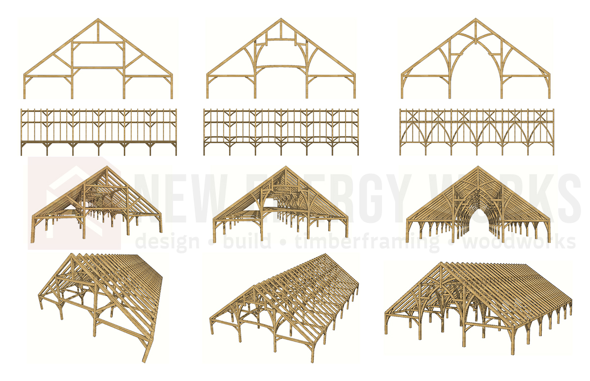 New Energy Works Timber Frame Horse Barn at Wild Horse Ranch