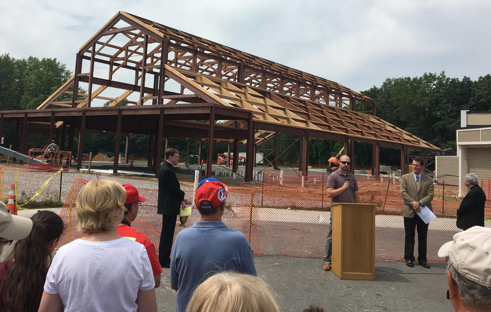 Rumor has it that when Brian of St Pius X handed Bryan the mic at the Topping Off Ceremony, a quiet “Right on” was uttered.