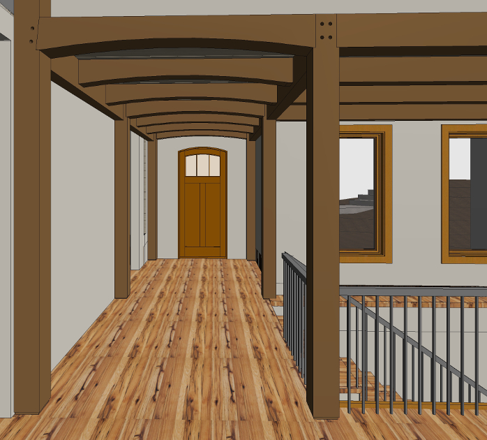 View of the entry door.