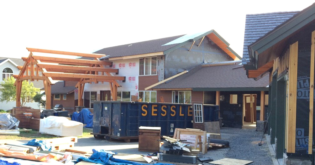 Tear off of the original car port.