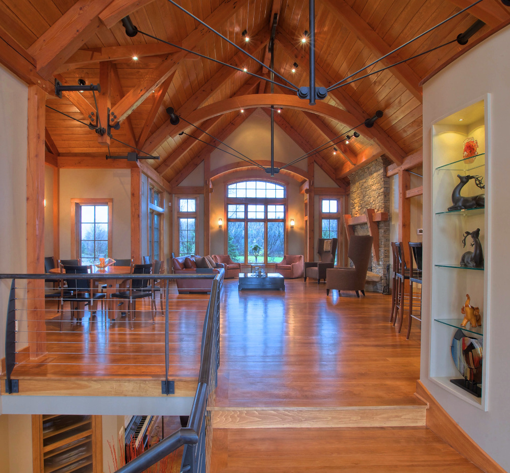 Yes, the bottom chords of these trusses are indeed curved glulams – grain matched glulams. The other components? Solid Douglas fir. Which means Eric and I were both correct! Our thanks to Holmes King Kallquist for bringing us this project.