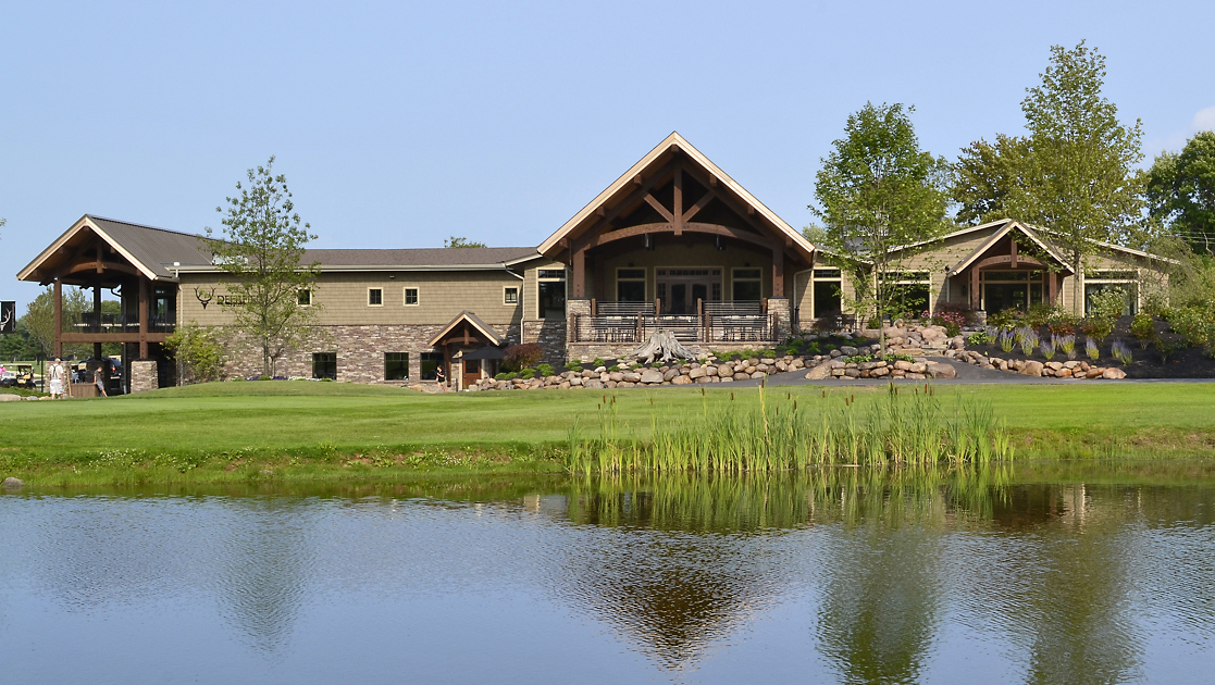 The Deerfield Country Club venues are able to accommodate small or large gatherings in shelters spaces created by 16” x 16” Douglas fir posts and 12” x 12” beams.
