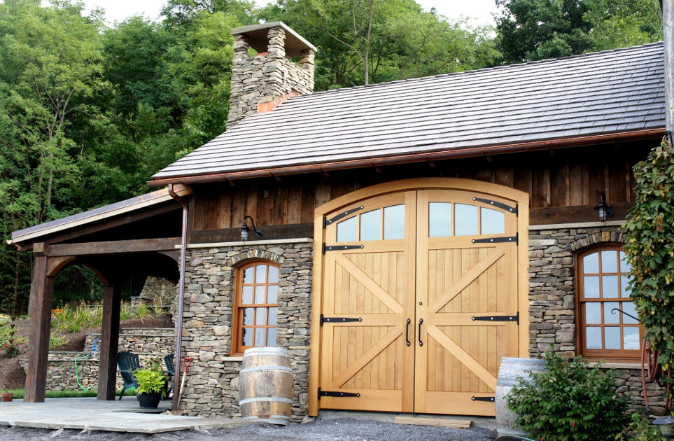 Big barn doors with strap hinges on a barn remodel project-always popular!