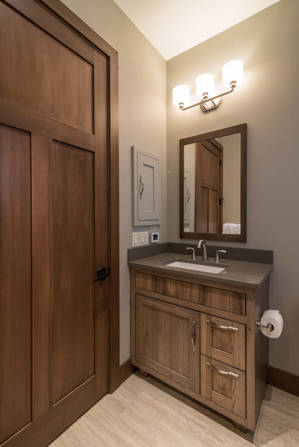Kitchen, benches, bath vanities and more were crafted by NEWwoodworks for Laurie and Dan’s home.