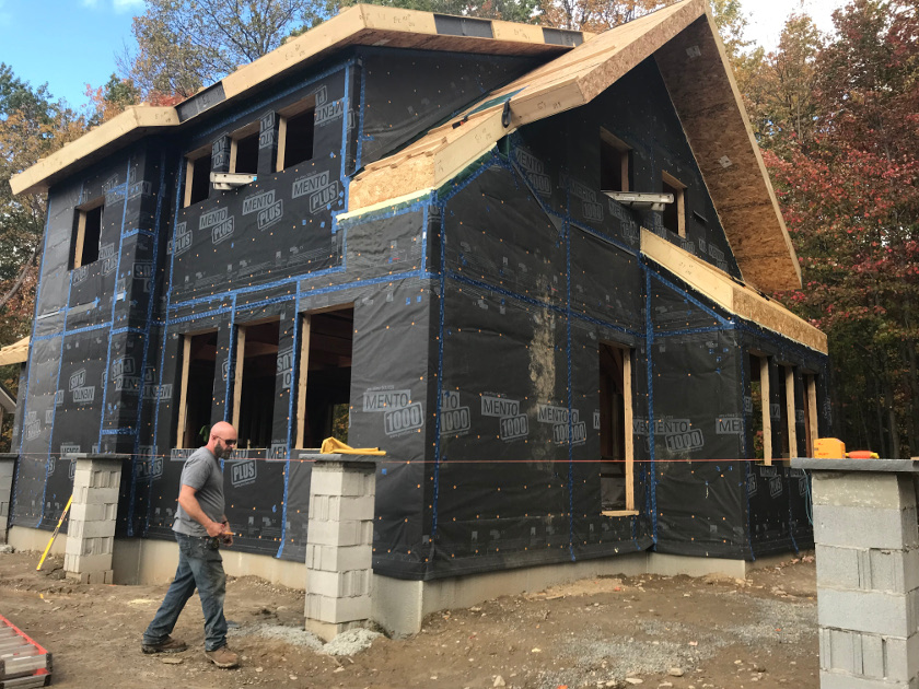 The frame was enclosed with our High Performance Enclosure system including SIPs on the roof, t&g, and windows