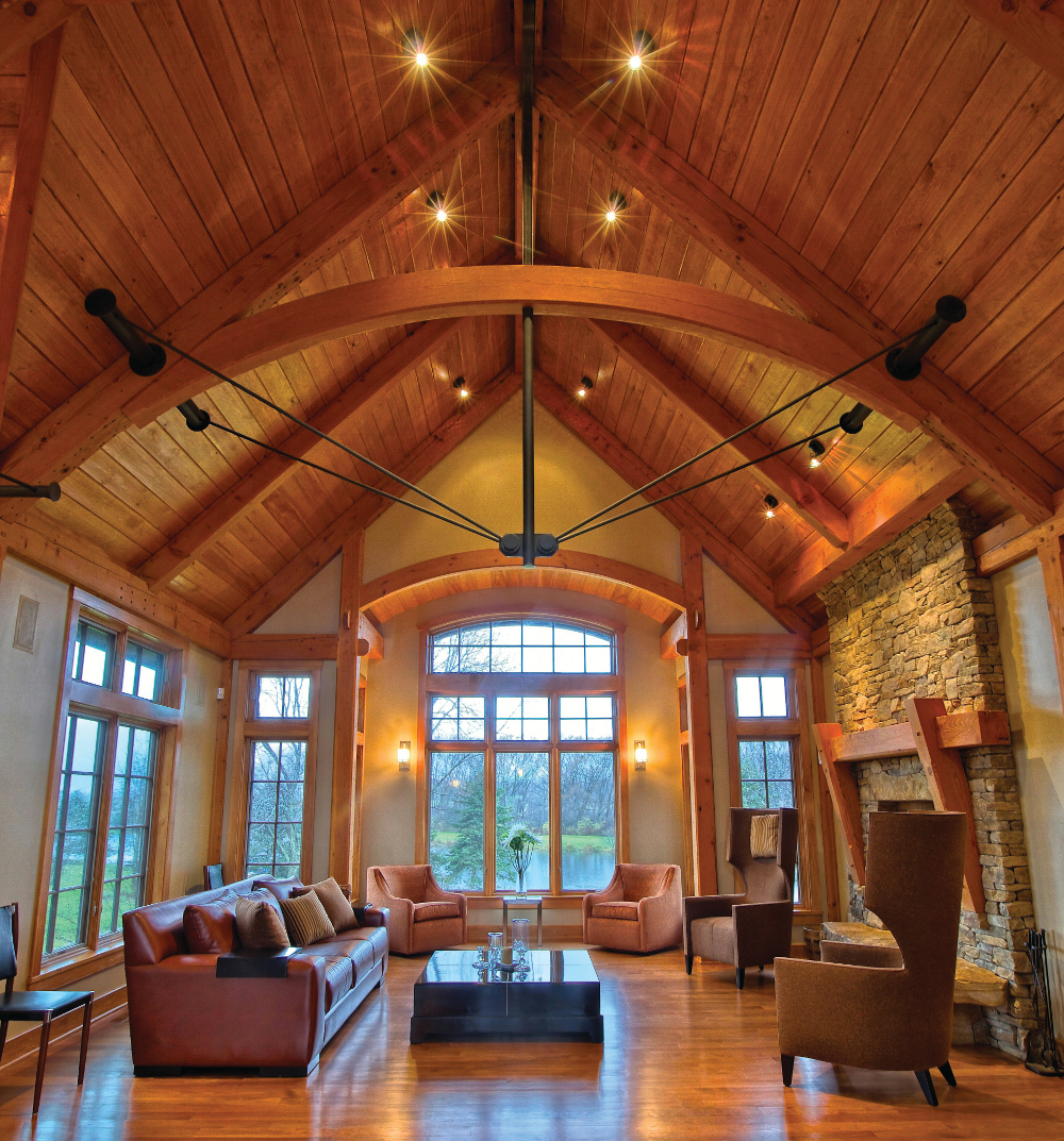 The project that started this conversation…what do you think of the curving bottom chord of this timber and steel truss? Solid or glulam? (Check out the end of this post for the answer.)