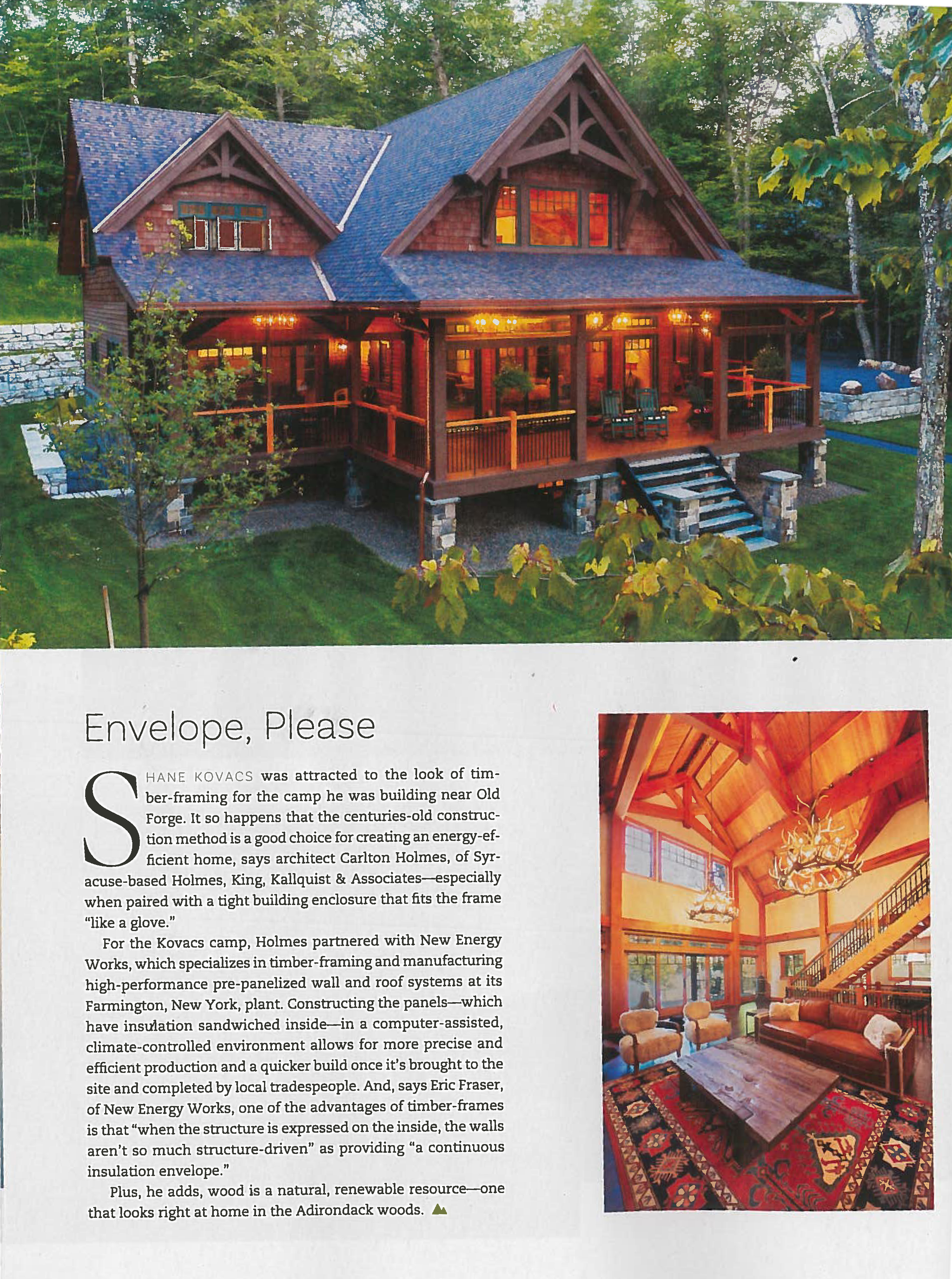 HKK Project for Kovacs featured in Adirondack Life 2021
