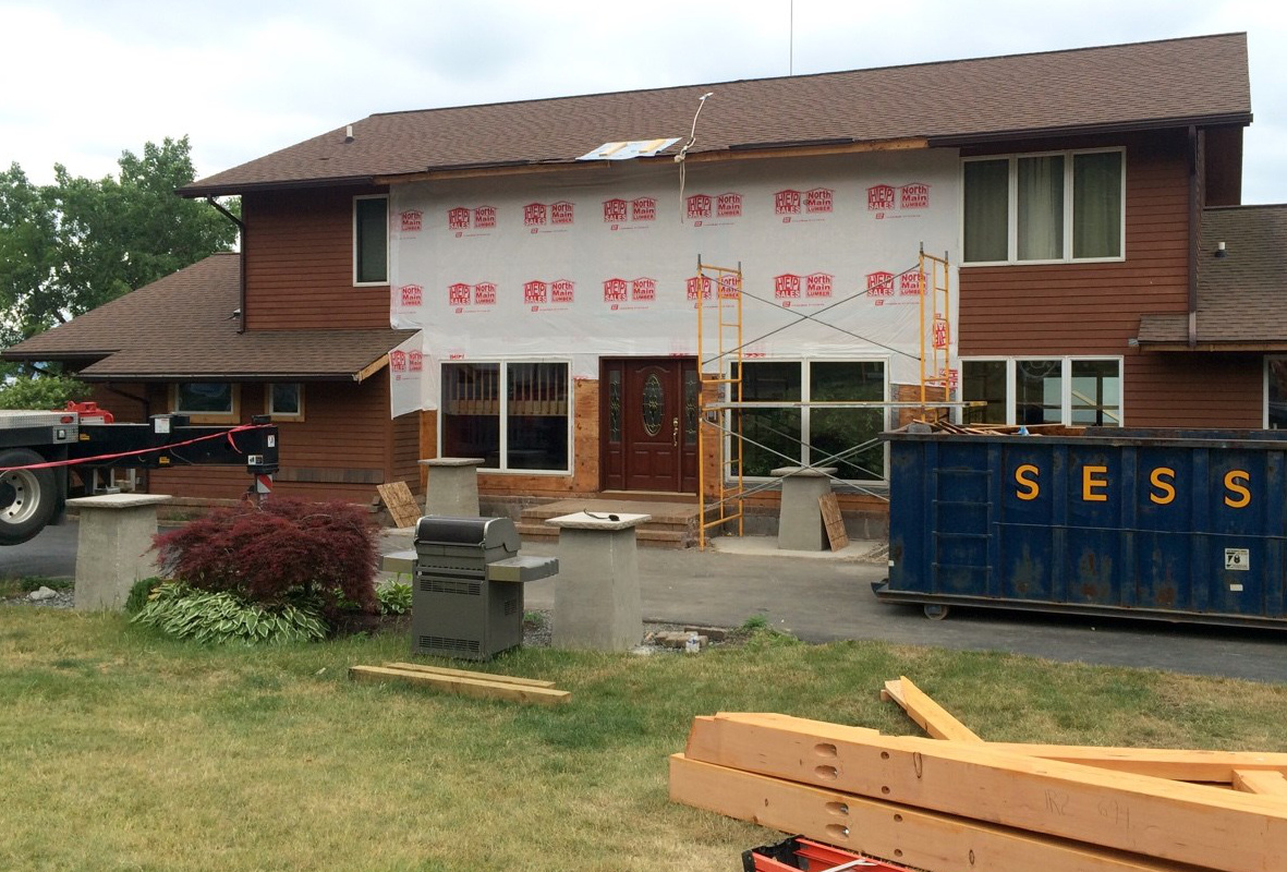 Tear off of the original car port.