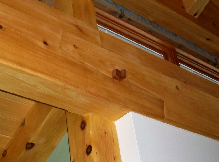 Traditional scarf joint with a walnut key.