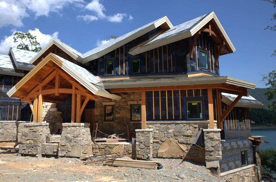 Following the parti, details, including material choices such as the exterior stone, were discussed at length for this home.