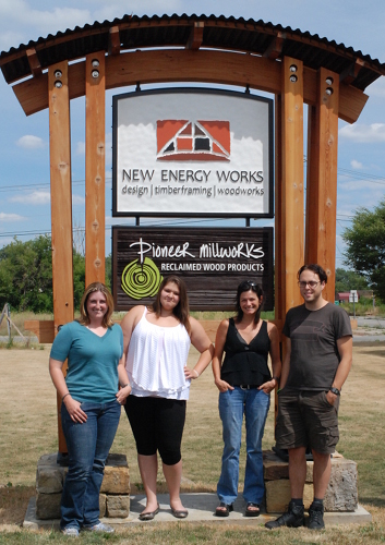 Here we are on my last day under the big entrance sign. The folks behind the scenes. From left to right: Megan, Me (Erica), Jennifer, and Craig.