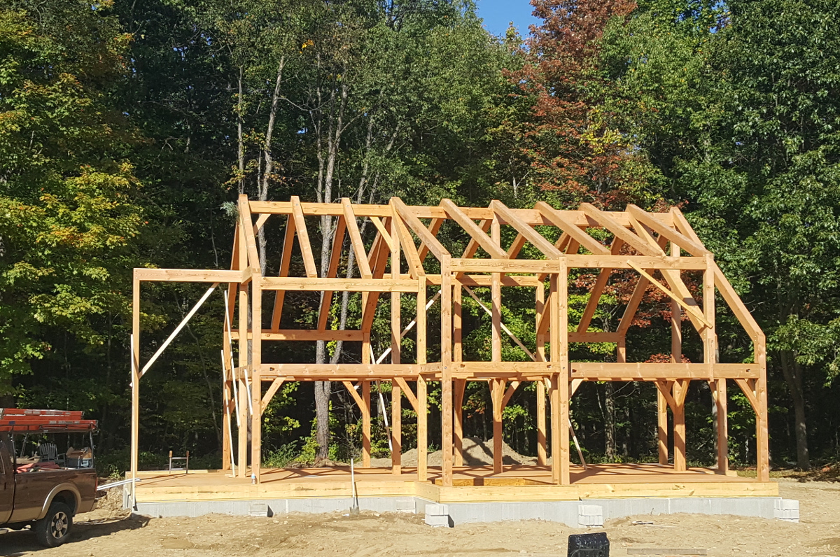 Larry and Nancy’s home is all timber frame, ideal for open spans and providing a natural, biophilic appeal.