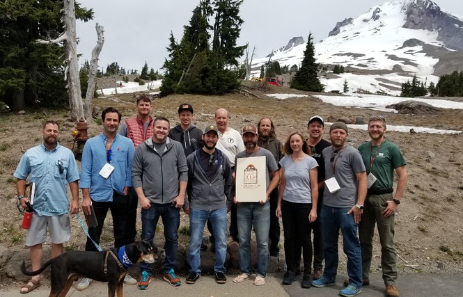 Many of our coworkers joined the Timber Framers Guild annual Western Conference in May. From the left: Mike W, Eric, Michael H, Justin, Simon, Sean, Chuck, David, Mike R, Maxine, Jonathan O, Jonathan T, and Alexander (plus Darren (yep, that’d be me) behind the camera). Mike W, Sean, Jonathan, and I hosted different educational presentations during the conference.