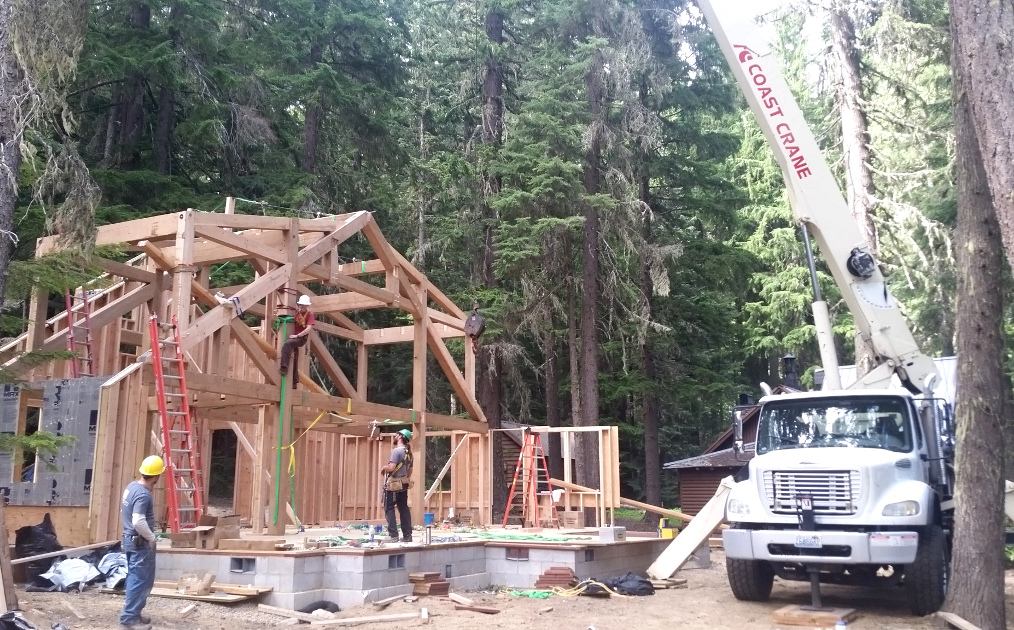 Jimmy, Todd, and Quinn secured joinery while I manned the boom.