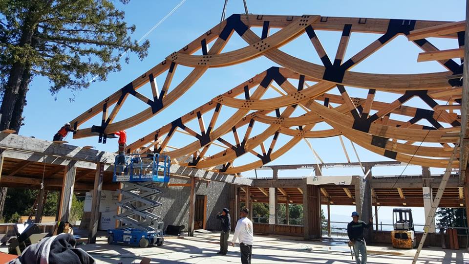 The Kim Son Meditation Center in CA, a Vietnamese Zen Buddhist place of repose and worship, required much collaboration on the design and engineering for the sweeping glulams.