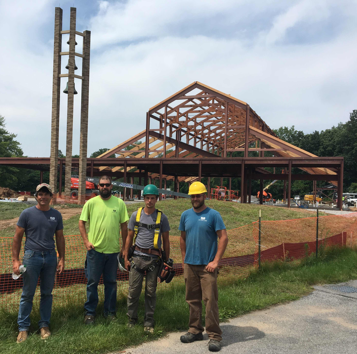 Mike, Rick, Matt, and Bruce formed our timber frame team for the St Pius X project.