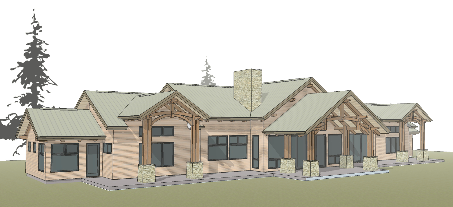 Designs for Tom and Karen’s family lodge near Fresno include space for many.