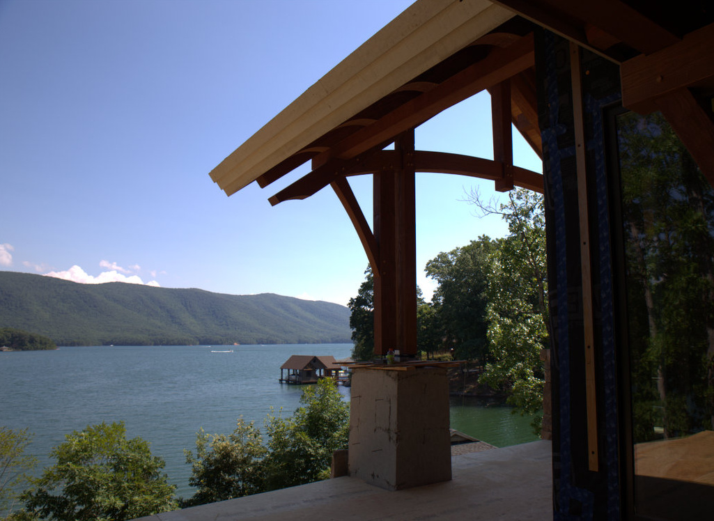 Lake and mountain views captured from the main porch.