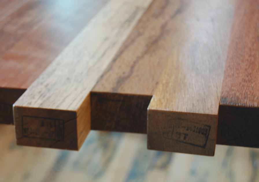 The original stamps marking the reclaimed exotic hardwoods are pest free.