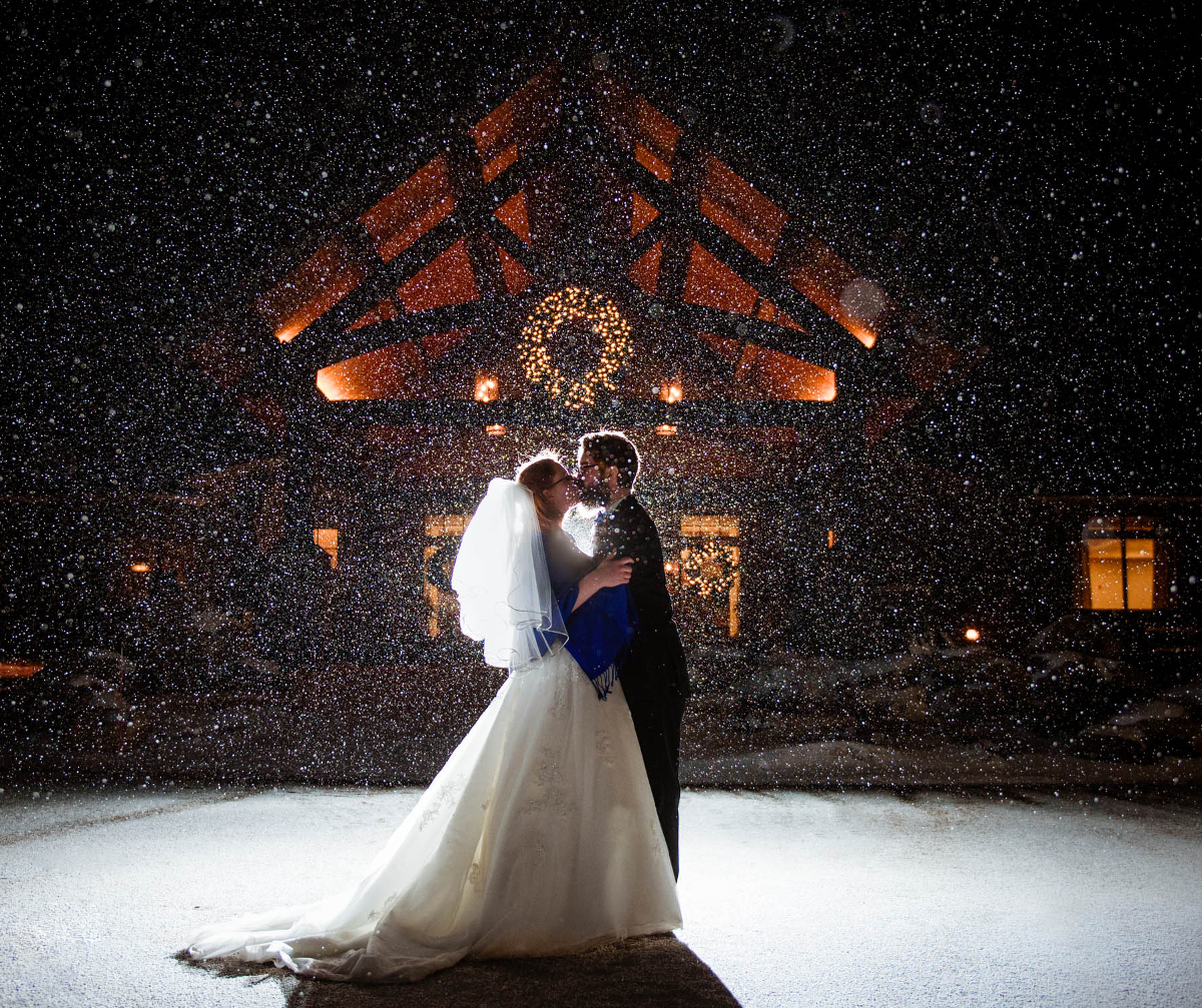 Winter created a shimmer of magic for a couple at Deerfield Golf & Country Club.